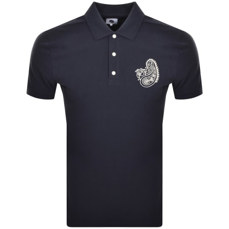 Product Image for Pretty Green Paisley Polo T Shirt Navy