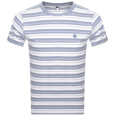 Product Image for Pretty Green Capella Stripe Logo T Shirt Blue