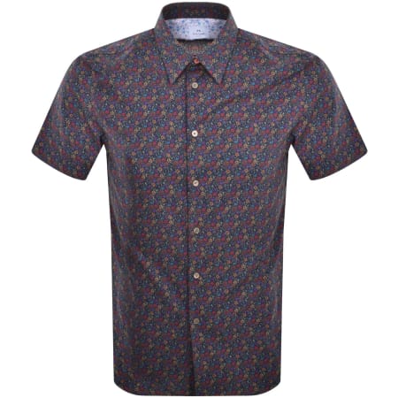Product Image for Paul Smith Short Sleeve Tailored Fit Shirt Navy