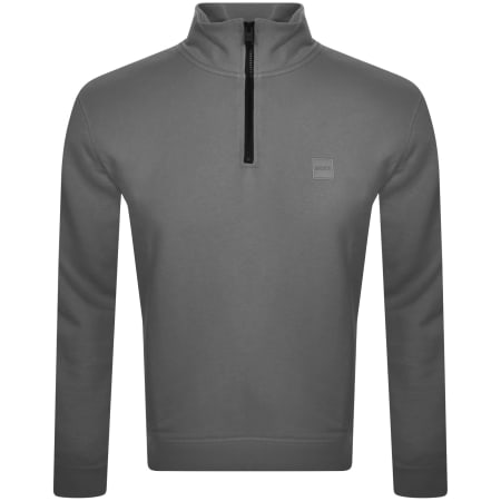Product Image for BOSS Zetrust Half Zip Sweatshirt Grey