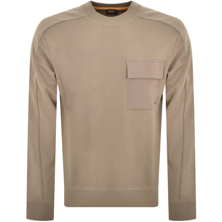 Recommended Product Image for BOSS Pocket Cargo Sweatshirt Brown