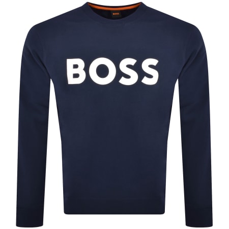 Product Image for BOSS We Basic Crew Neck Sweatshirt Navy