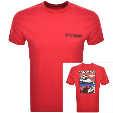 Product Image for Napapijri S Martre Short Sleeve T Shirt Red