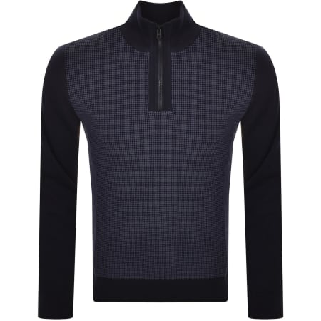 Recommended Product Image for BOSS Half Zip Dambino Knit Jumper Navy