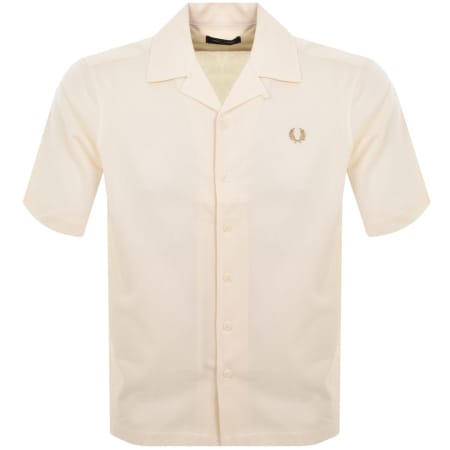 Recommended Product Image for Fred Perry Woven Mesh Short Sleeve Shirt Cream
