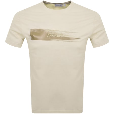Recommended Product Image for Calvin Klein Brush Logo T Shirt Beige