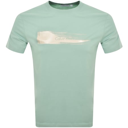 Product Image for Calvin Klein Brush Logo T Shirt Green