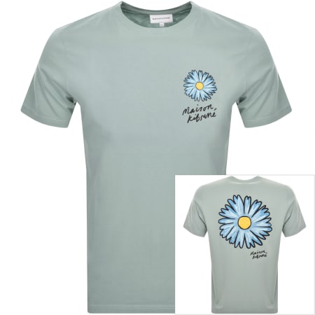 Recommended Product Image for Maison Kitsune Floating Flower T Shirt Blue