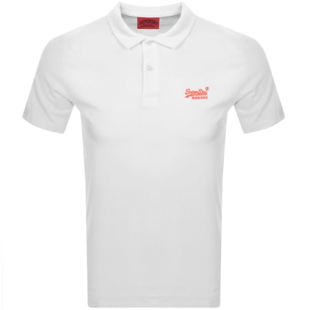 Product Image for Superdry Essential Logo Neon Polo T Shirt White