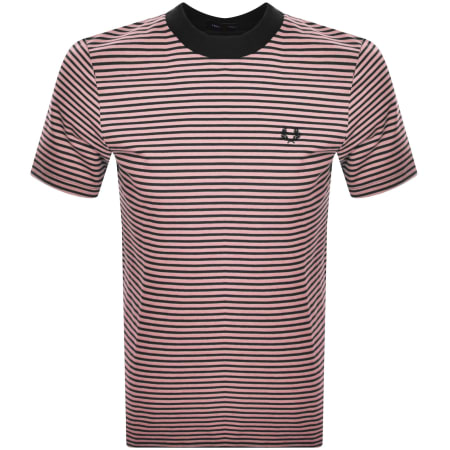 Product Image for Fred Perry Fine Stripe T Shirt Pink