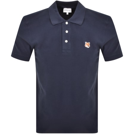 Product Image for Maison Kitsune Fox Head Polo T Shirt Blue