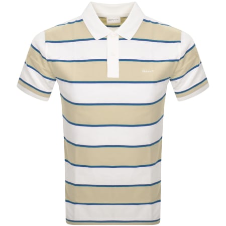 Product Image for Gant Stripe Pique Polo T Shirt Beige