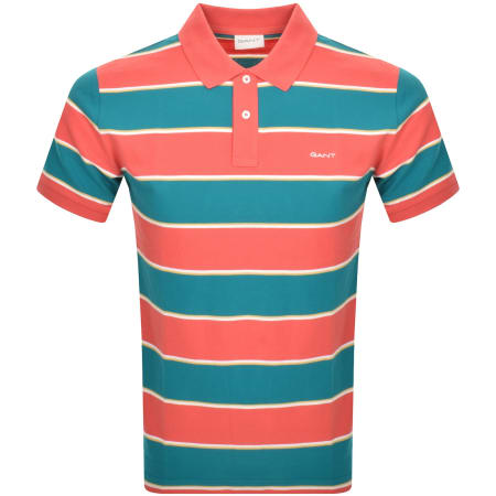 Product Image for Gant Stripe Pique Polo T Shirt Blue