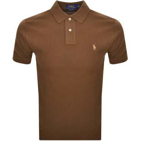 Product Image for Ralph Lauren Custom Slim Polo T Shirt Brown