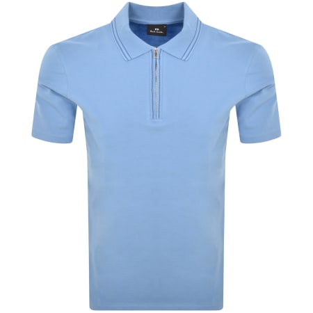 Product Image for Paul Smith Half Zip Polo T Shirt Blue
