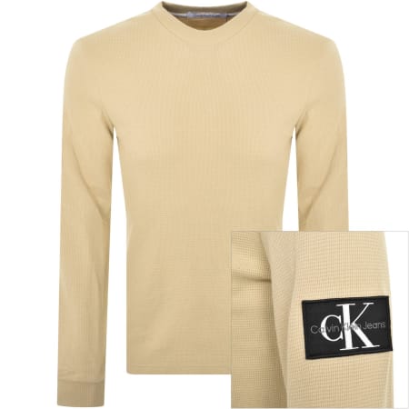 Product Image for Calvin Klein Jeans Long Sleeve T Shirt Beige