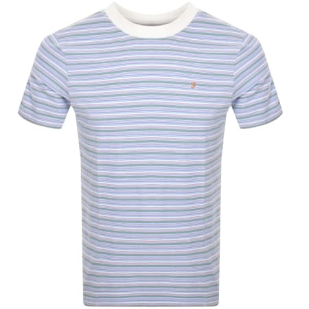 Product Image for Farah Vintage Danny Stripe T Shirt Blue