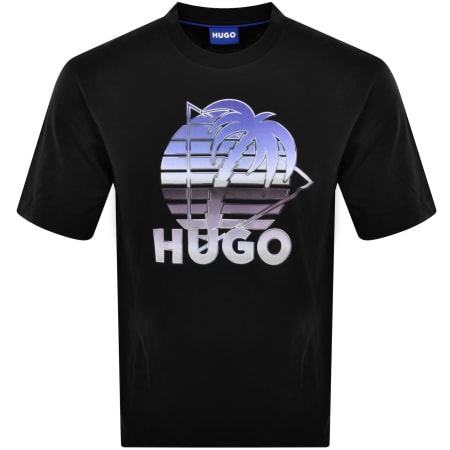Product Image for HUGO Blue Neroe Crew Neck T Shirt Black