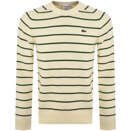 Product Image for Lacoste Stripe Knit Jumper Cream