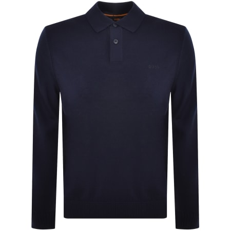 Recommended Product Image for BOSS Avac Knit Polo Jumper Navy
