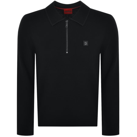 Recommended Product Image for HUGO Sastoon Long Sleeve Knit Polo Black