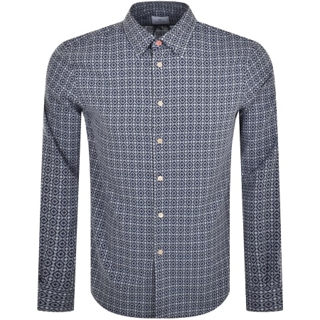Product Image for Paul Smith Long Sleeve Patterned Shirt Blue