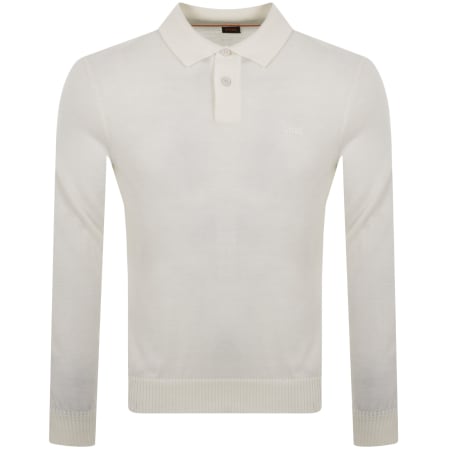 Product Image for BOSS Avac Knit Polo Jumper Off White