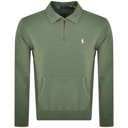 Recommended Product Image for Ralph Lauren Half Zip Sweatshirt Green