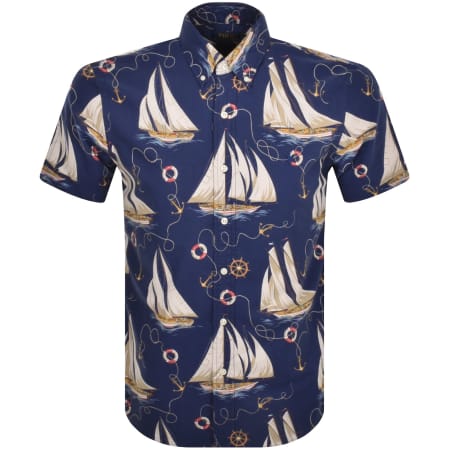 Product Image for Ralph Lauren Short Sleeved Patterned Shirt Navy