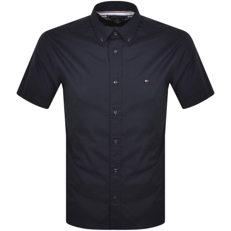 Recommended Product Image for Tommy Hilfiger Short Sleeve Flex Poplin Shirt Navy