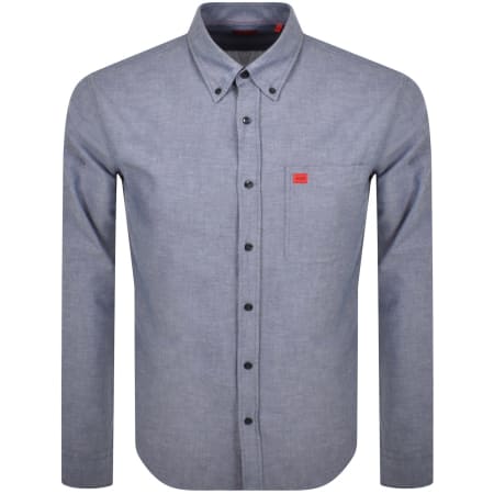 Product Image for HUGO Long Sleeved Evito Shirt Blue