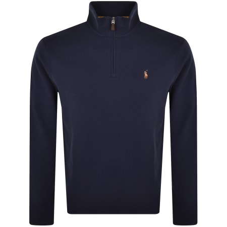 Recommended Product Image for Ralph Lauren Half Zip Sweatshirt Navy
