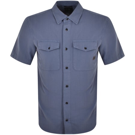 Recommended Product Image for G Star Raw Marine Slim Short Sleeved Shirt Blue