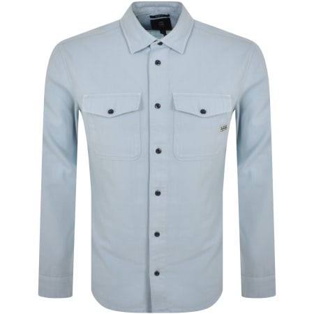 Recommended Product Image for G Star Raw Marine Slim Long Sleeved Shirt Blue