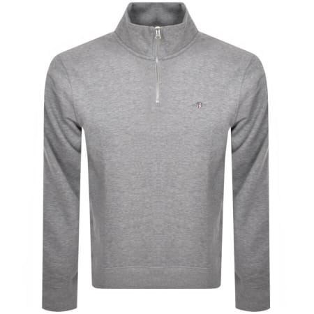Recommended Product Image for Gant Shield Logo Half Zip Sweatshirt Grey