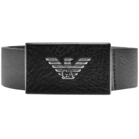 Product Image for Emporio Armani Logo Leather Belt Black