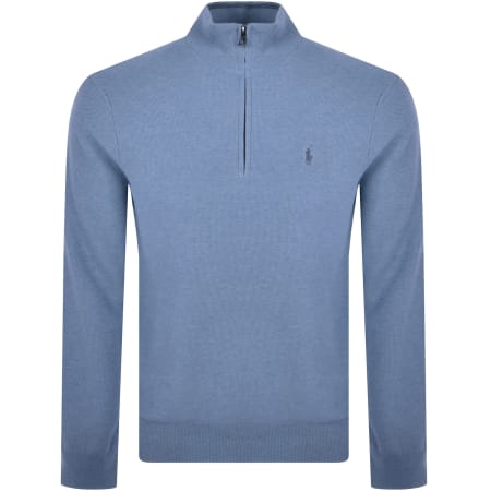 Recommended Product Image for Ralph Lauren Half Zip Knit Jumper Blue