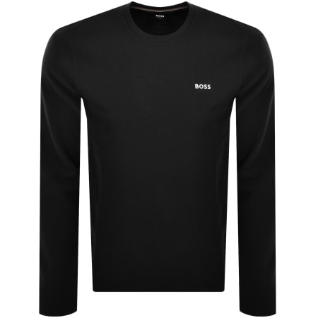 Product Image for BOSS Long Sleeve Waffle T Shirt Black