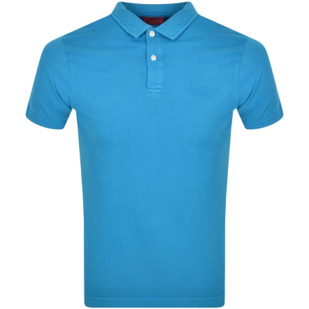 Product Image for Superdry Essential Logo Neon Polo T Shirt Blue
