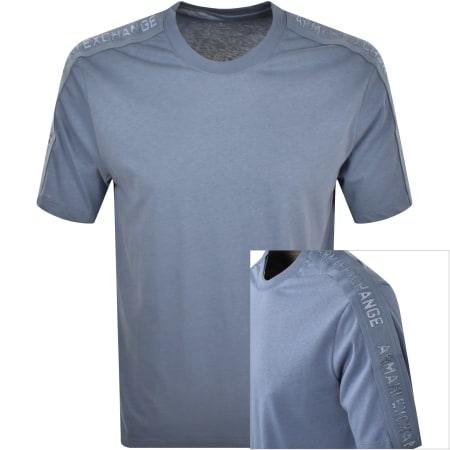 Product Image for Armani Exchange Crew Neck Logo T Shirt Blue