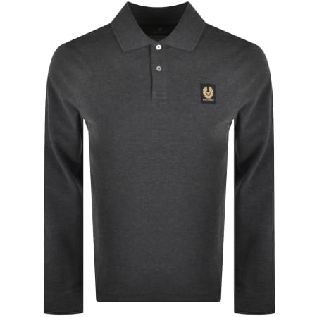 Product Image for Belstaff Logo Long Sleeve Polo T Shirt Grey