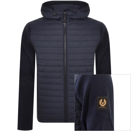 Recommended Product Image for Belstaff Vert Full Zip Hooded Cardigan Navy