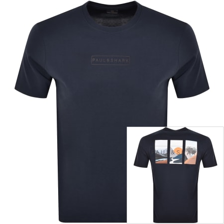 Product Image for Paul And Shark Landscape T Shirt Navy