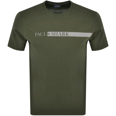 Product Image for Paul And Shark Reflective Logo T Shirt Green