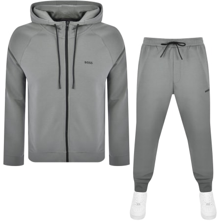 Recommended Product Image for BOSS Hooded Full Zip Tracksuit Set Grey