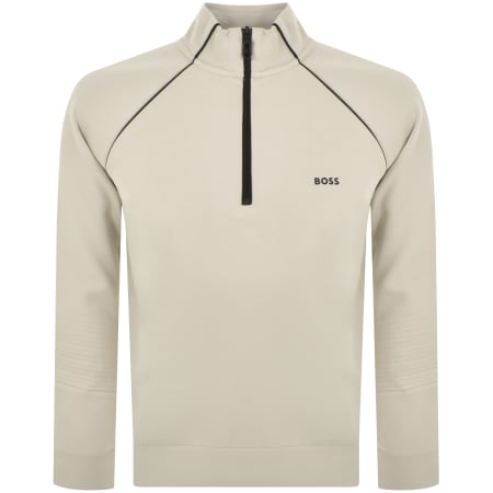 Product Image for BOSS Sweat 1 Half Zip Sweatshirt Beige