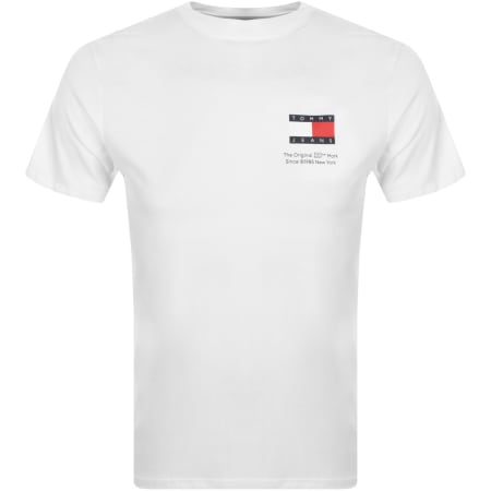 Product Image for Tommy Jeans Slim Essential Flag T Shirt White