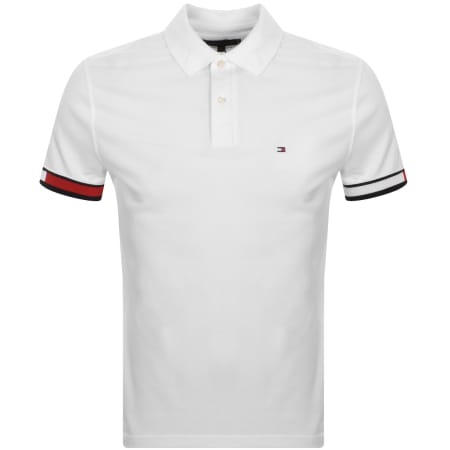 Product Image for Tommy Hilfiger Flag Cuff Polo T Shirt White