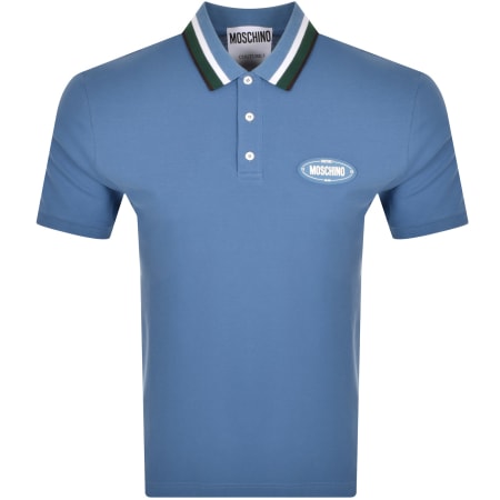 Product Image for Moschino Short Sleeve Polo T Shirt Blue