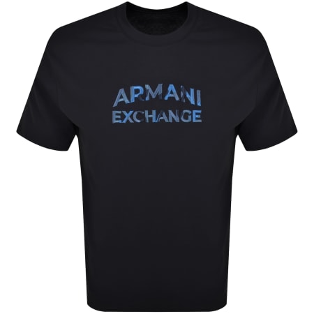Product Image for Armani Exchange Camo Logo T Shirt Navy